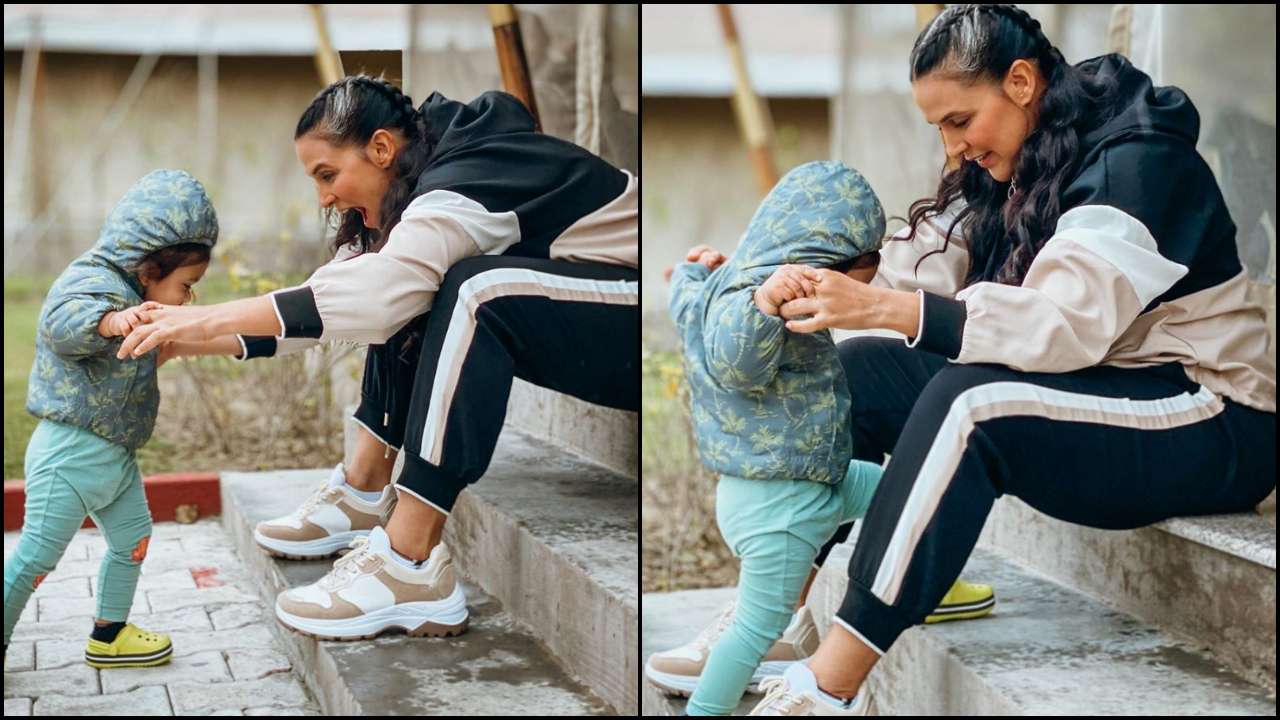 Neha Dhupia-Angad Bedi's daughter Mehr starts walking; see cute photos here