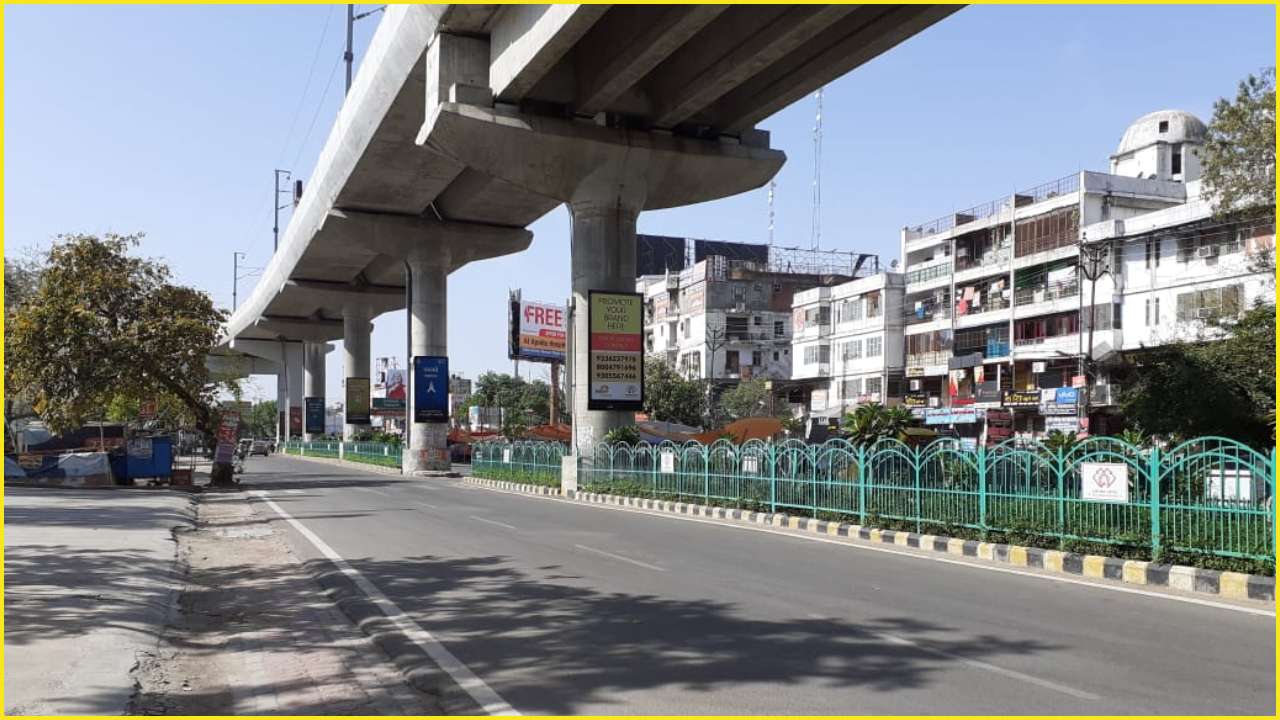 A sealed hotspot area near the Munsi Pulia metro station in Lucknow