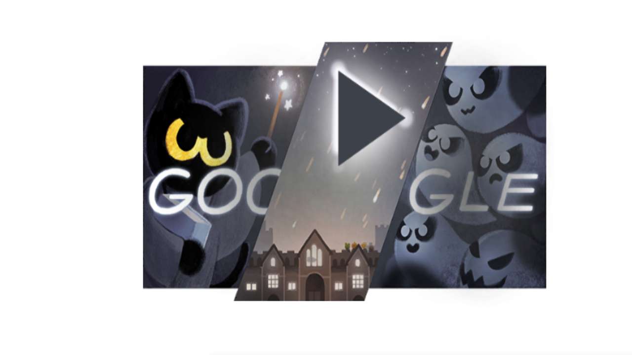 Momo the Cat is back for the 2020 Halloween Google Doodle