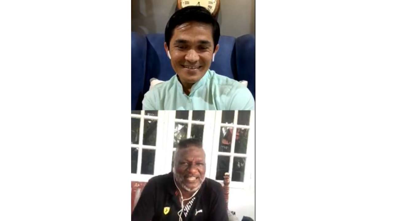 IM Vijayan along with Sunil Chhetri