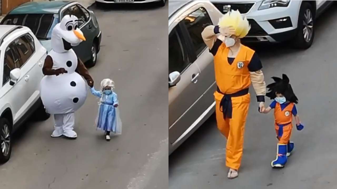 Father Daughter Duo Dresses Up As Famous Characters To Throw Trash