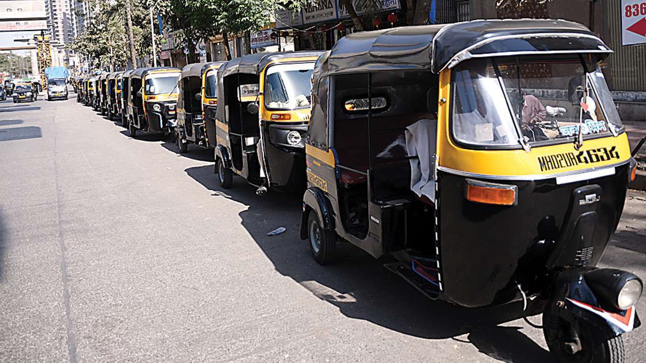 Close-up of an auto rickshaw, Chennai, Tamil Nadu, India Stock