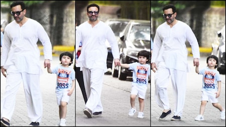 Saif Ali Khan and Taimur Ali Khan walk hand-in-hand