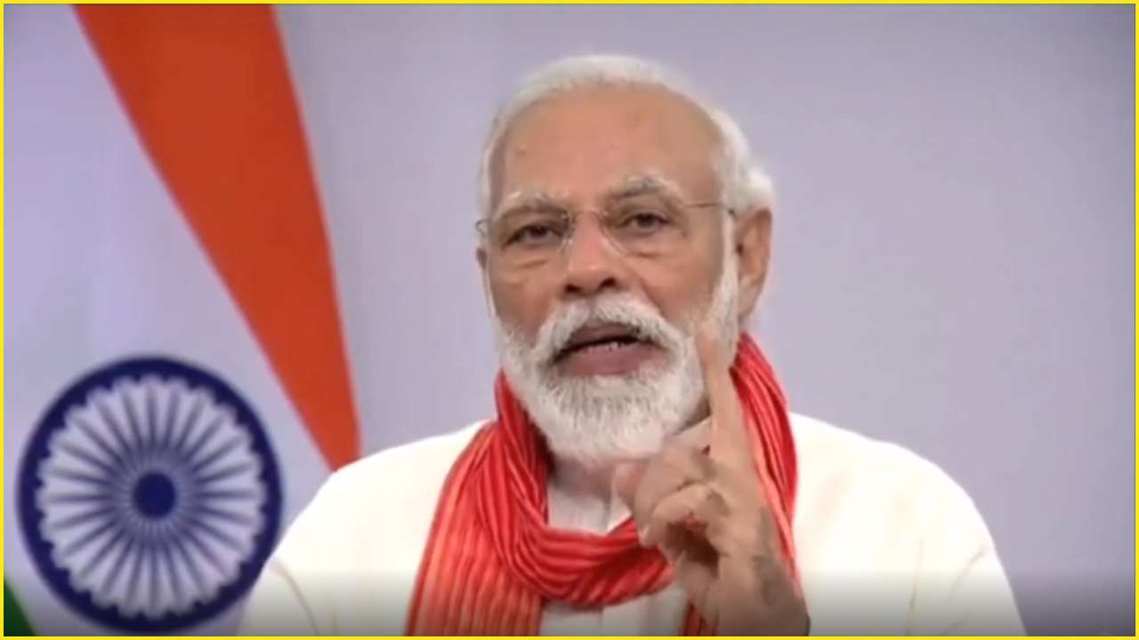 Prime Minister Narendra Modi addressing the nation on International Yoga Day 2020