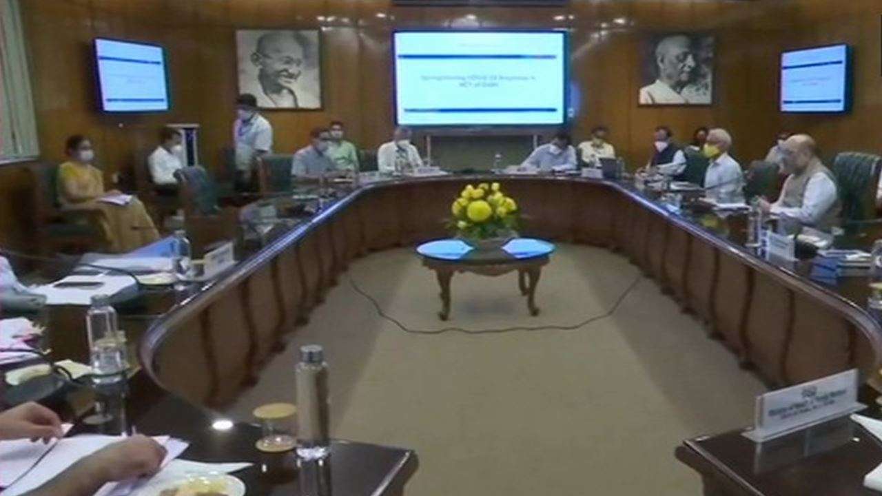 Union Home Minister Amit shah holding meeting with officials over COVID-19 situation in Delhi on Sunday