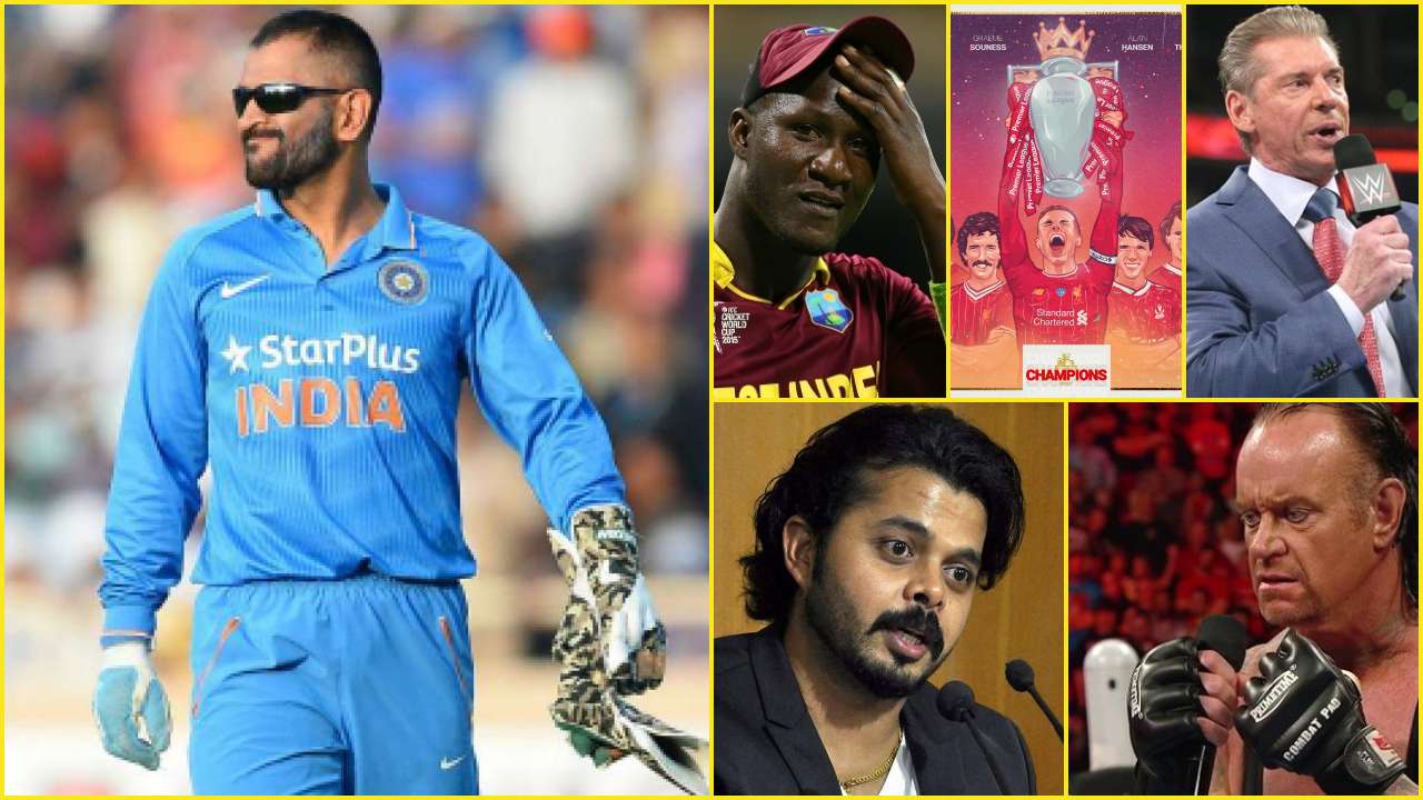 MS Dhoni, Sreesanth, The Undertaker, Darren Sammy, Vince McMahon
