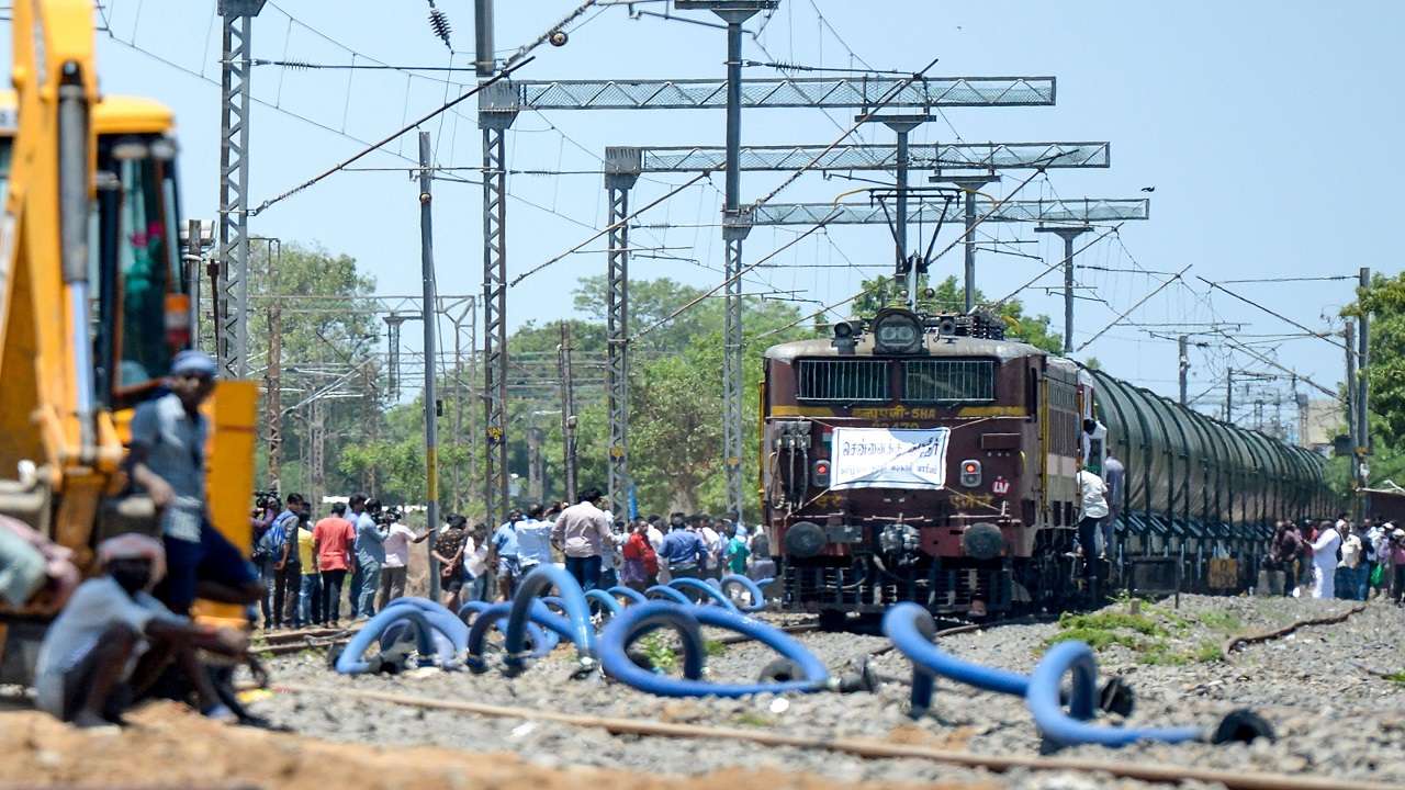 Inlet pipes installed along railway tracks