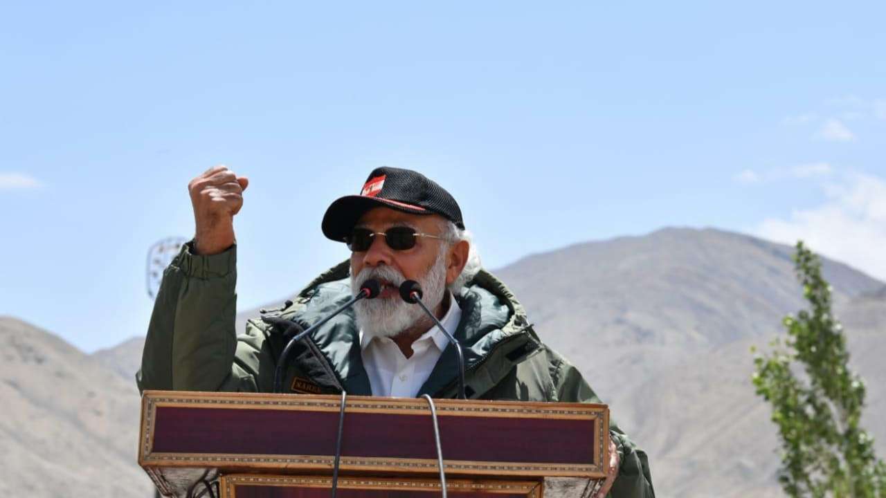 PM Modi addresses soldiers in Ladakh