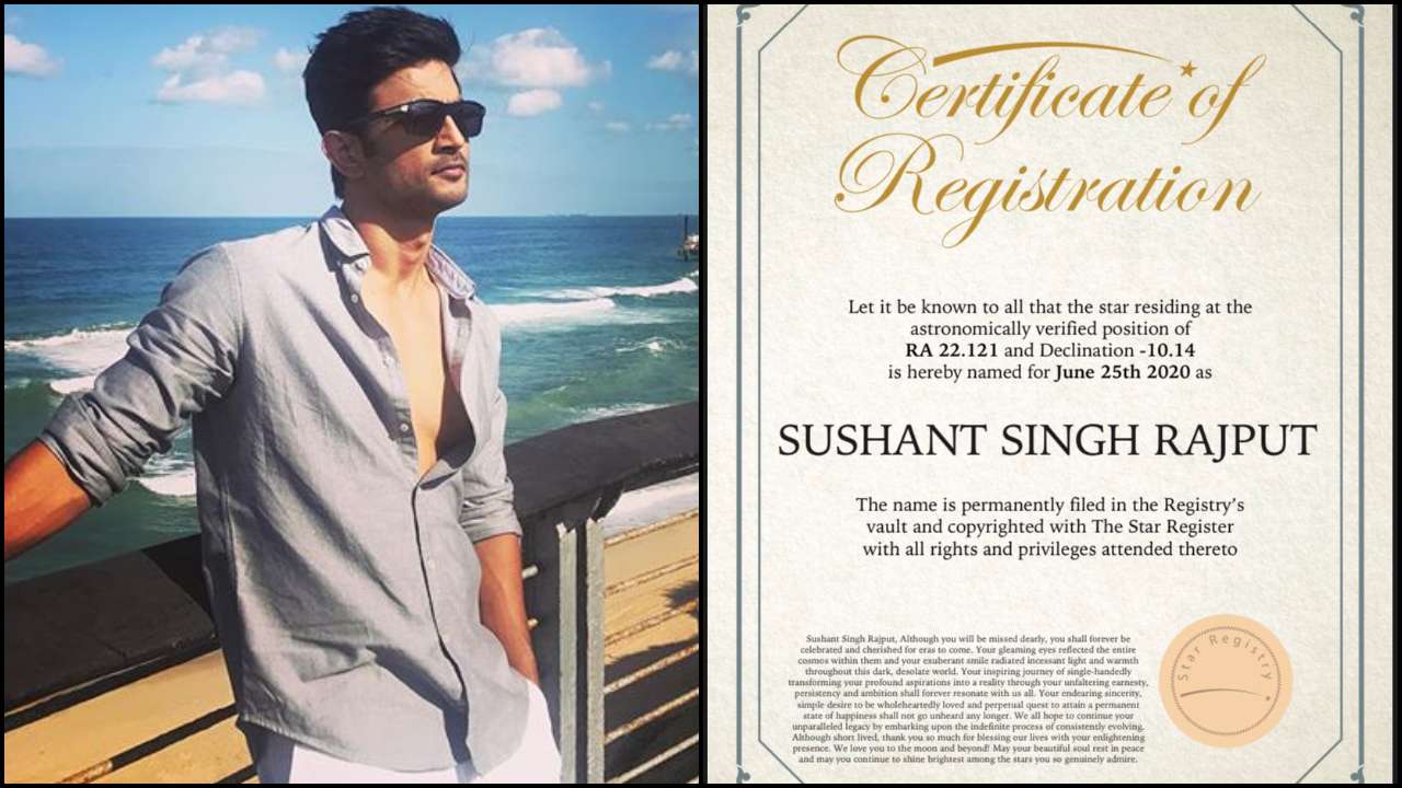 'Your gleaming eyes reflected the entire cosmos within them': US-based fan names a star after Sushant Singh Rajput