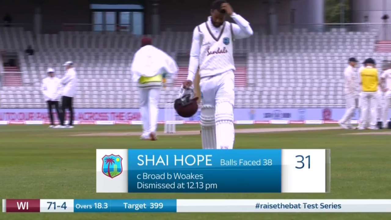 Shai Hope departs for 31