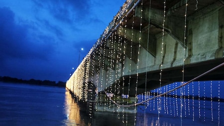 Bridges decked up with lights