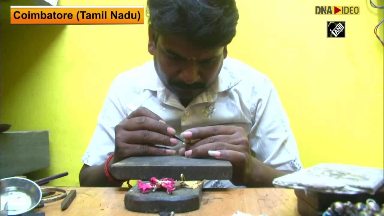 Coimbatorebased miniature artist crafts Lord Ram's statuette