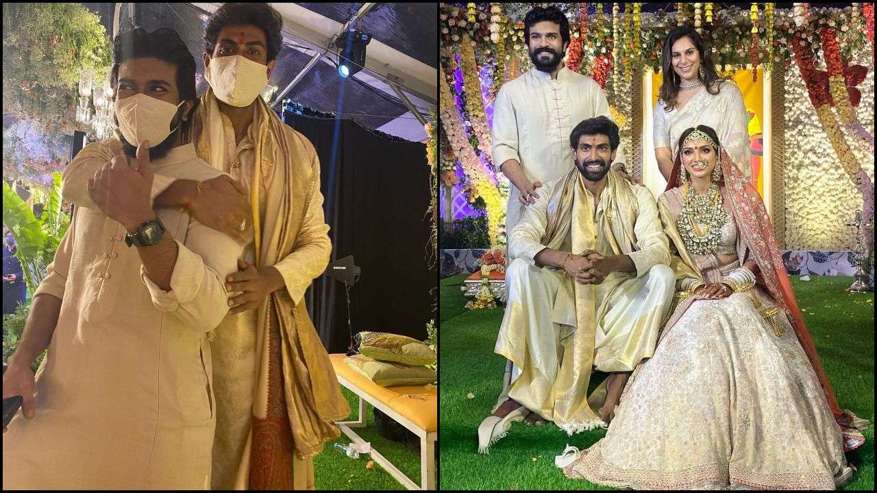 Ram Charan shares images with newlyweds Rana-Miheeka