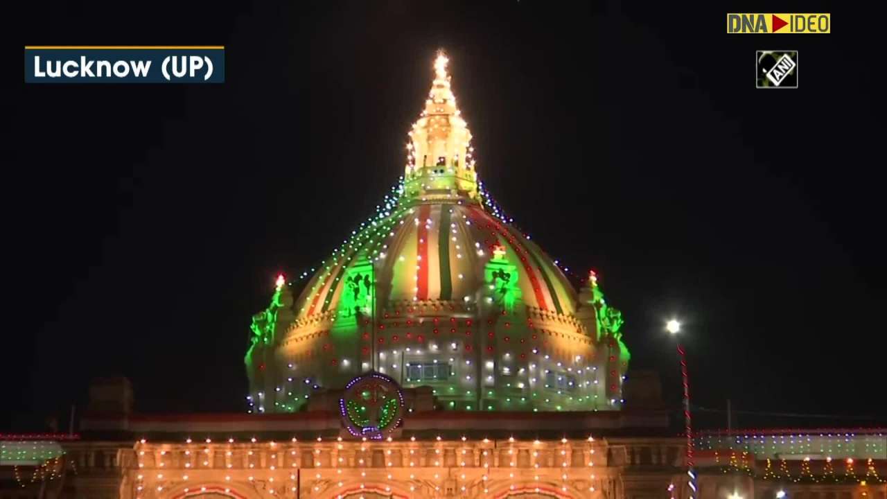 Lucknow’s Vidhan Sabha illuminates in tricolour ahead of Independence Day 