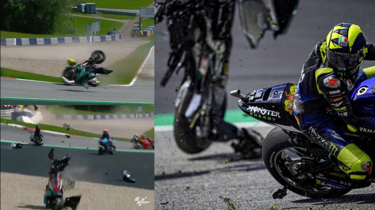 MotoGP: Rossi escapes horrifying life-ending crash in - WATCH