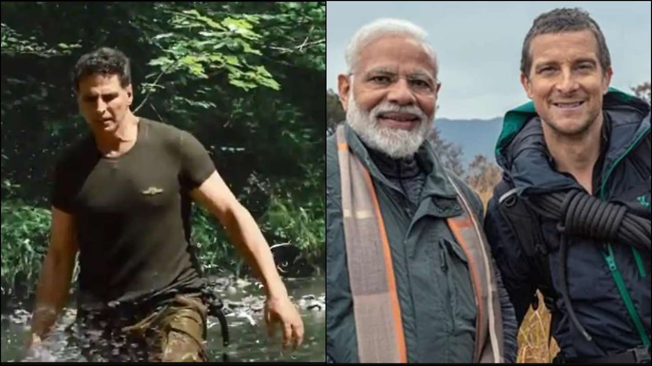 Akshay Kumar, PM Modi with Bear Grylls