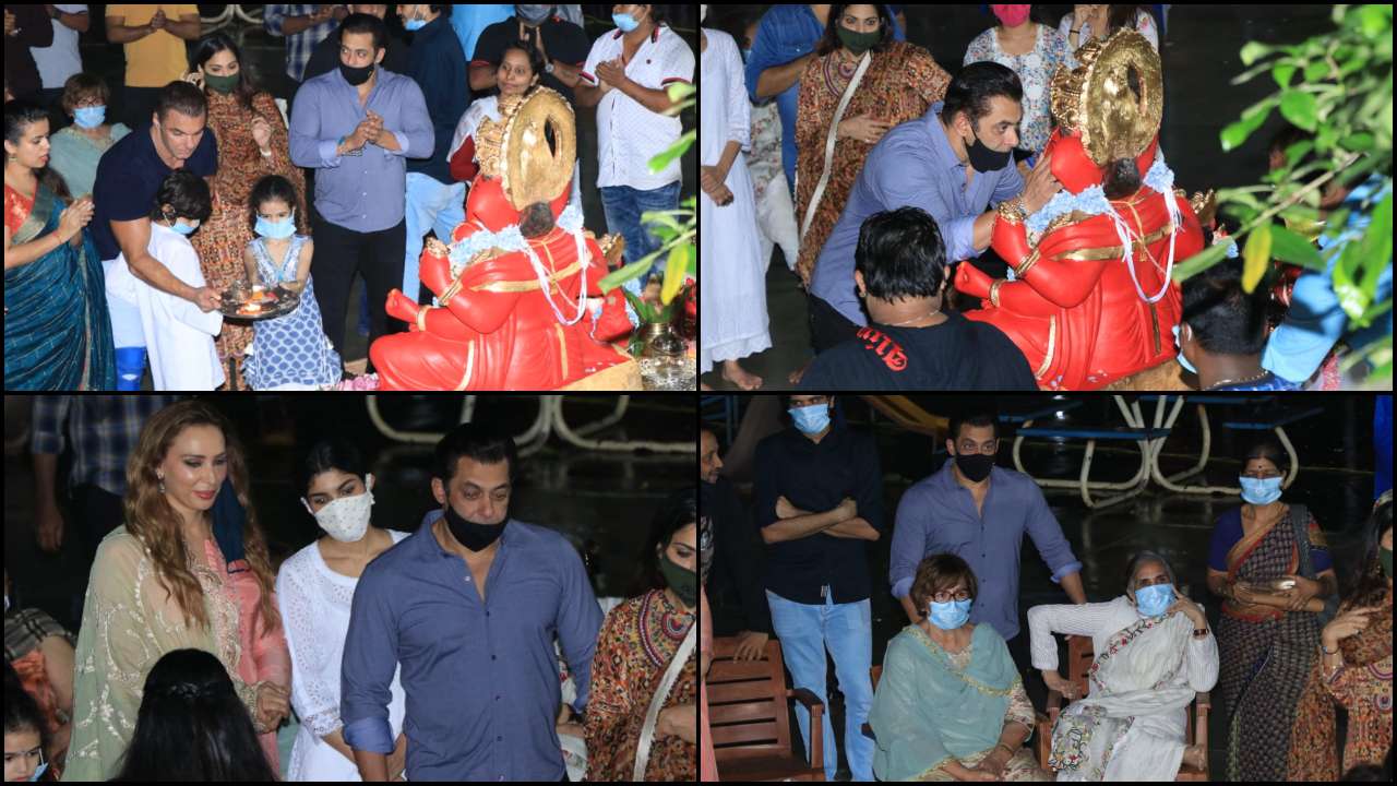 Ganpati Visarjan 2020: Salman Khan, Iulia Vantur, Sohail Khan, Aayush Sharma-Arpita and family bid goodbye to Bappa