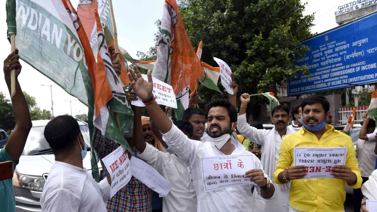 Congress protest NEET JEE exams