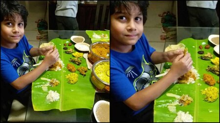 Amrita Arora's son enjoys the delicious food
