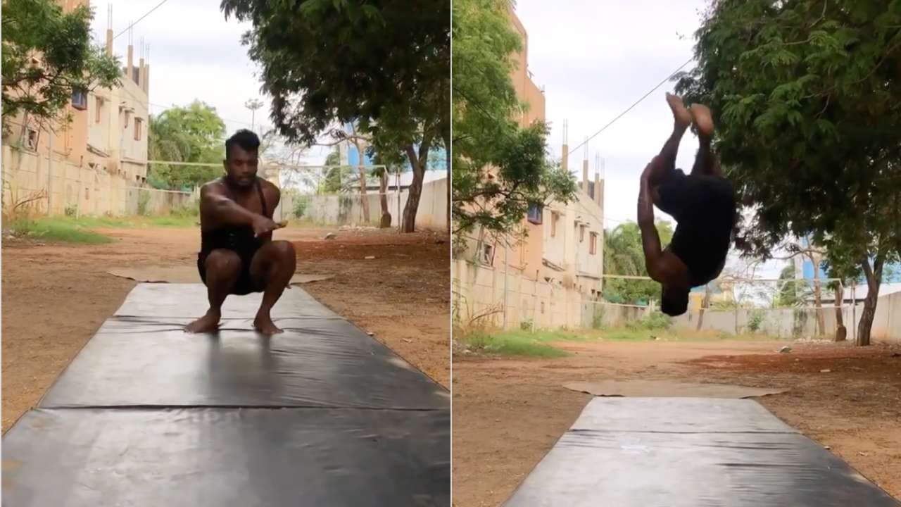 gymnastics video, instagram video, man doing backflips video