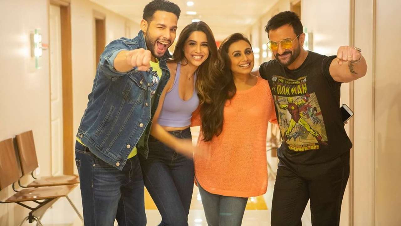 Saif Ali Khan, Rani Mukerji, Siddhant Chaturvedi strike a pose as they