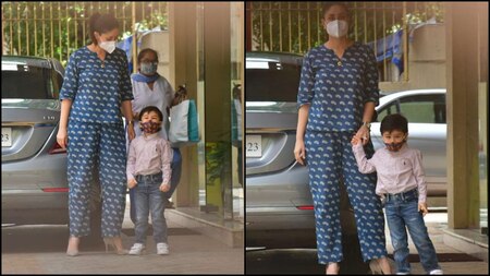 Taimur Ali Khan poses funnily for the paps