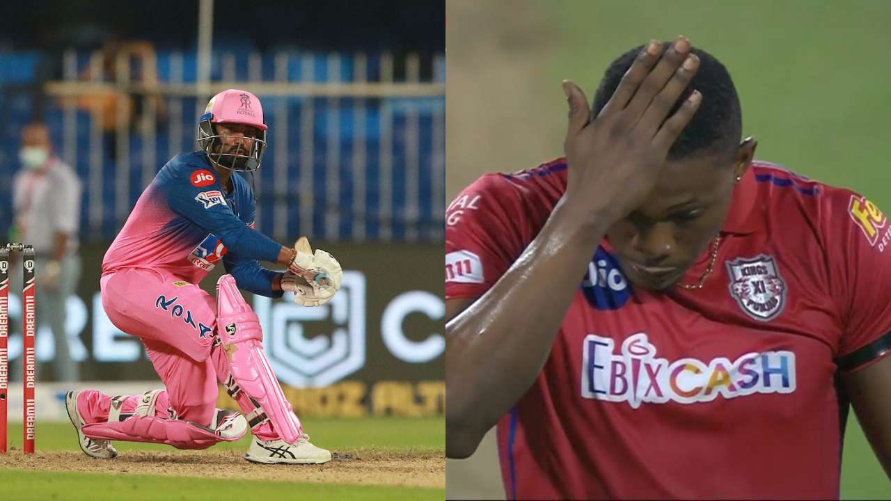 Tewatia 5 Six Video Watch Rahul Tewatia Smashes 5 Sixes Off Sheldon Cottrell S 6 Balls In Rr S Historic Ipl Win Cricket News