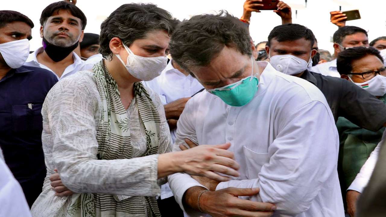 Congress leader Priyanka Gandhi Vadra takes a look at Rahul Gandhi