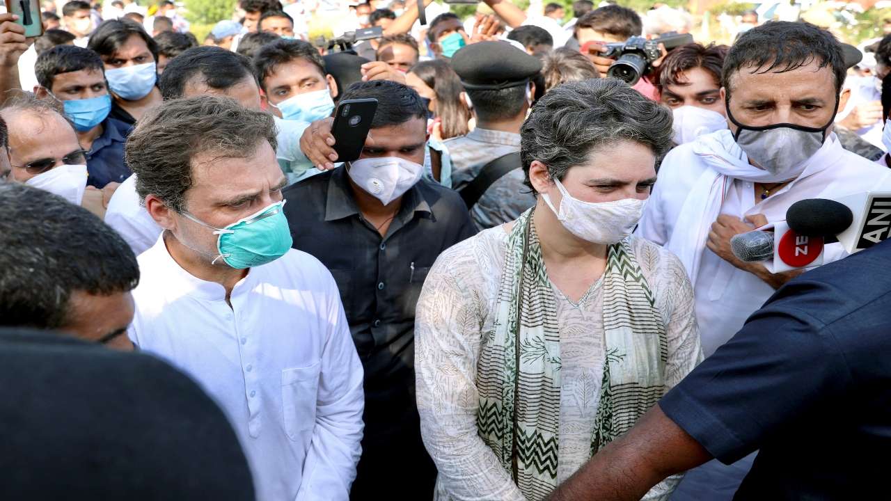 Congress leaders Priyanka Gandhi Vadra and Rahul Gandhi
