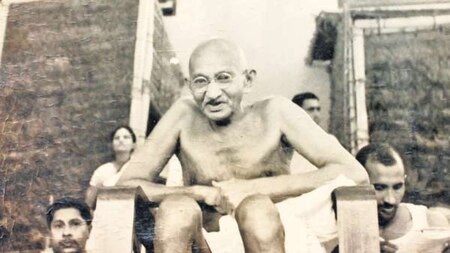 Mahatma Gandhi at sweepers' colony