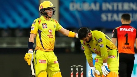 Dhoni stayed unbeaten on 47 runs off 36 balls - but looked uneasy