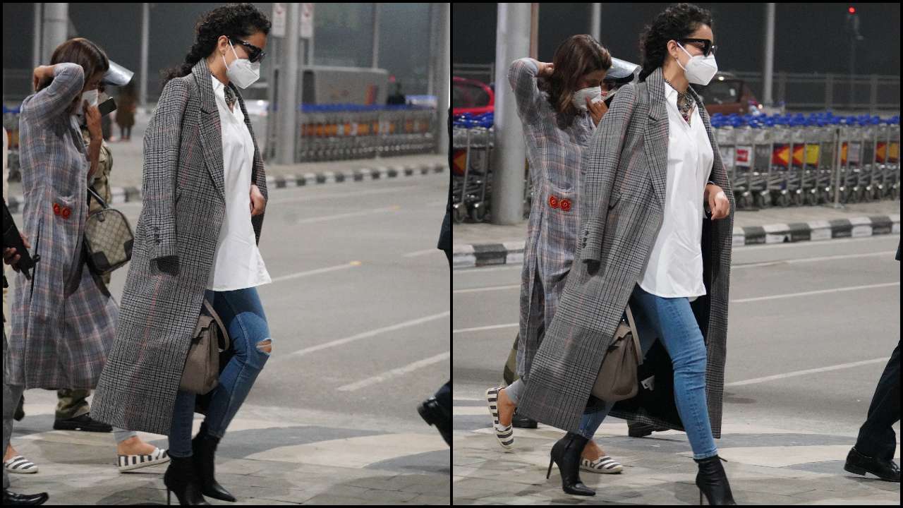 Photos: Kangana Ranaut dons stylish airport look as she leaves ...