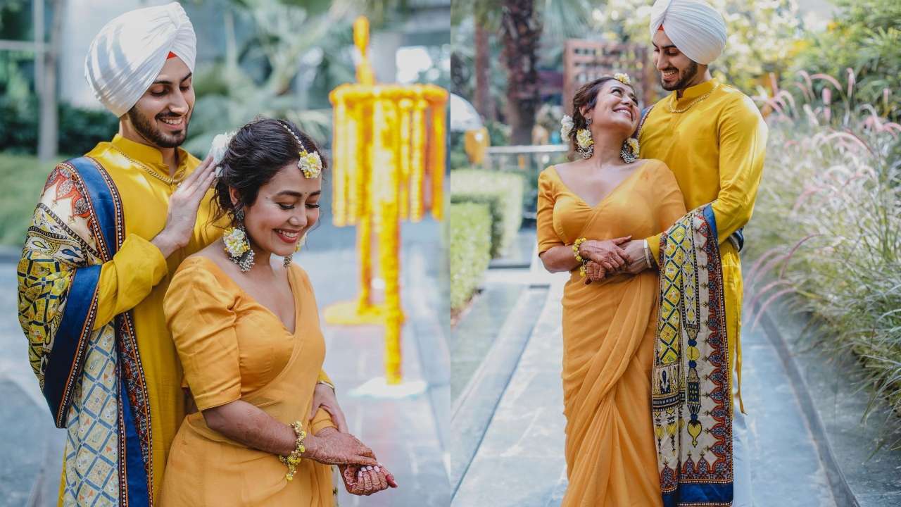 Neha Kakkar Rohanpreet Singh S Dreamy Pics From Haldi Ceremony Out