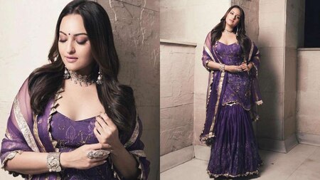 Sonakshi Sinha's purple sharara suit