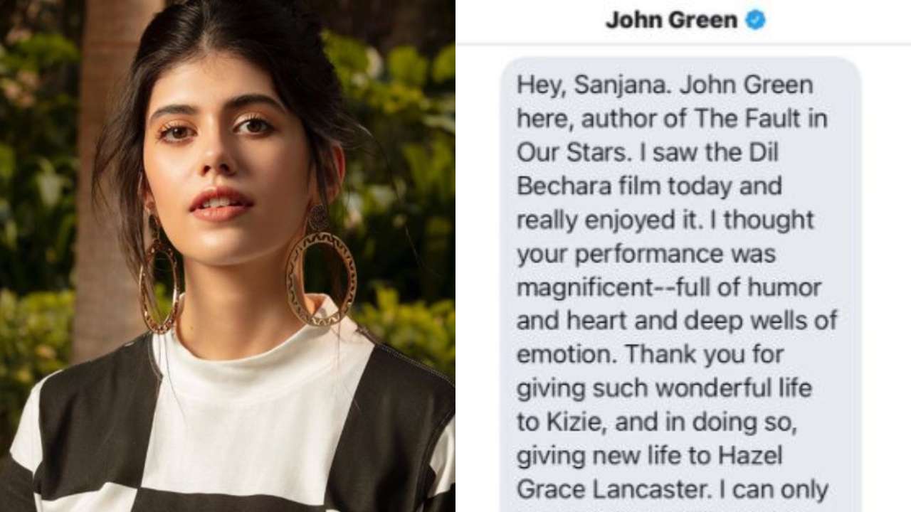 The Fault in Our Stars' author John Green praises 'Dil Bechara' star Sanjana  Sanghi, actress shares message screenshot