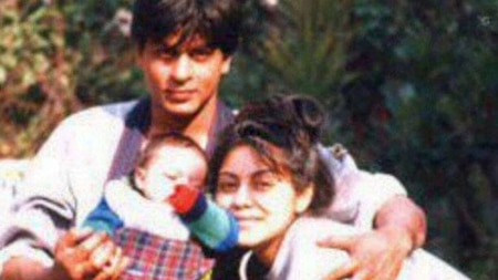 Shah Rukh-Gauri Khan with baby Aryan