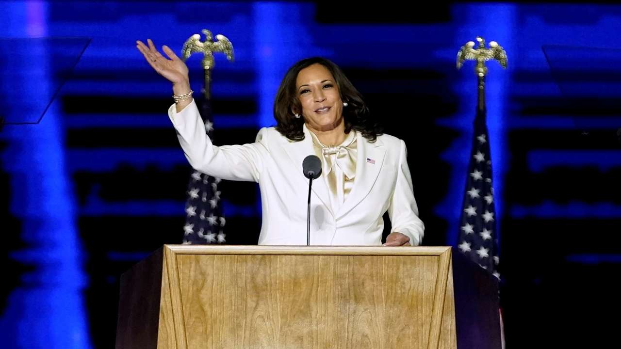 'Dream with ambition, lead with conviction' Kamala Harris delivers