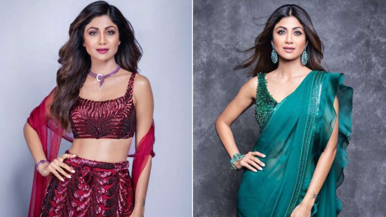 Shilpa Shetty in saree, lehenga