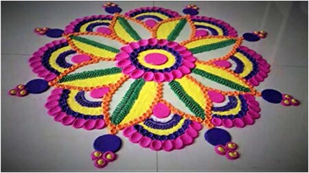 Rangoli with colours/ abeer