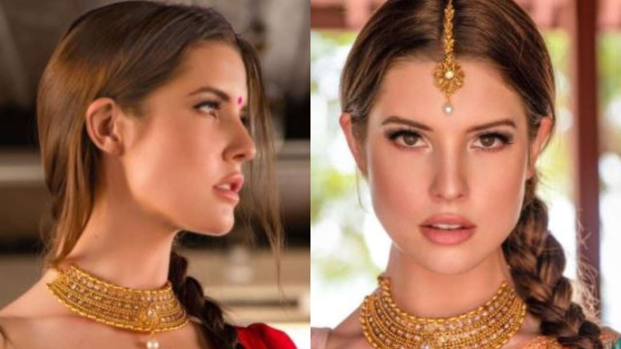 Amanda Cerny Slays It In Desi Avatar As She Wishes Indian Fans Happy Diwali