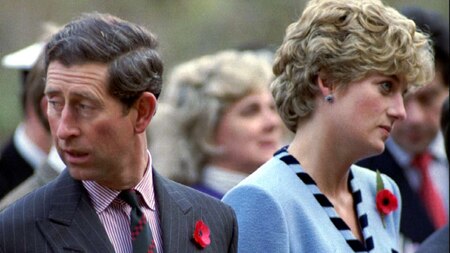 Princess Diana, Charles look in different directions