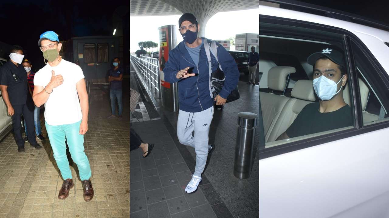 Aamir Khan, John Abraham, Vicky Kaushal spotted in the city with masks on!