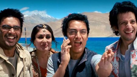 3 Idiots starring Aamir Khan, Kareena Kapoor Khan, R Madhavan, Sharman Joshi