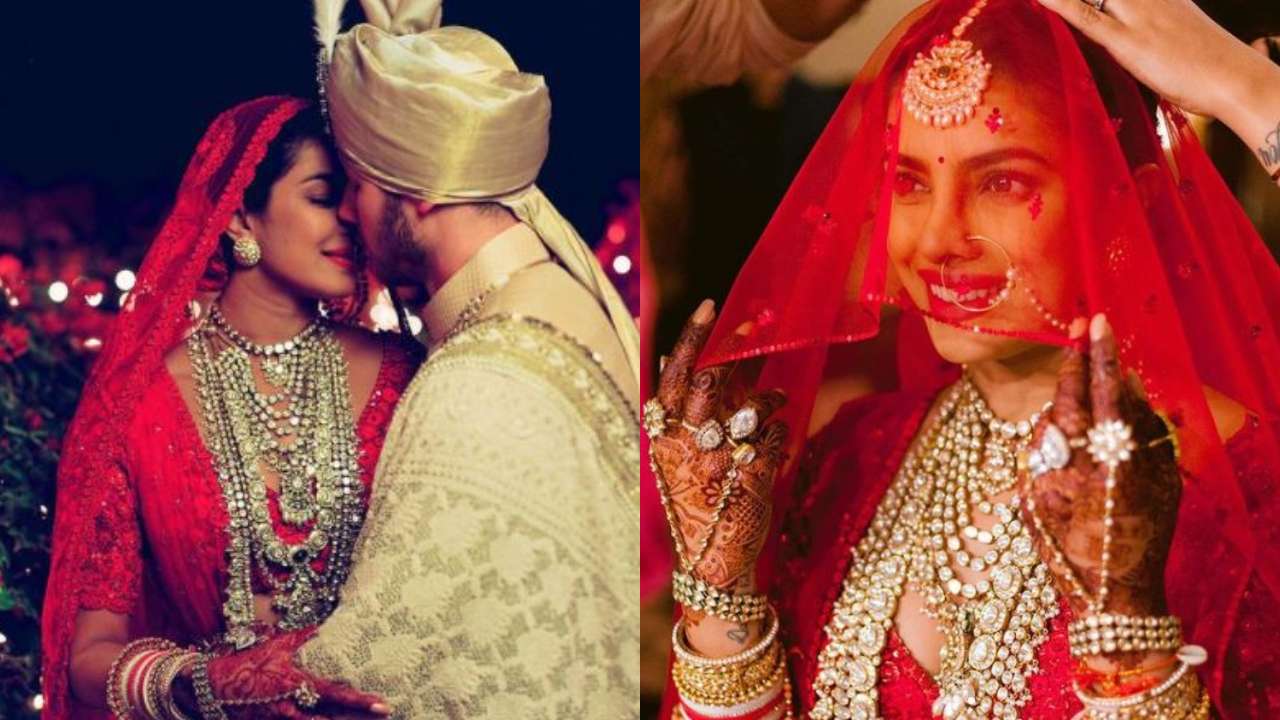 Priyanka Chopra Hindu wedding red lehenga photos, Unseen pictures