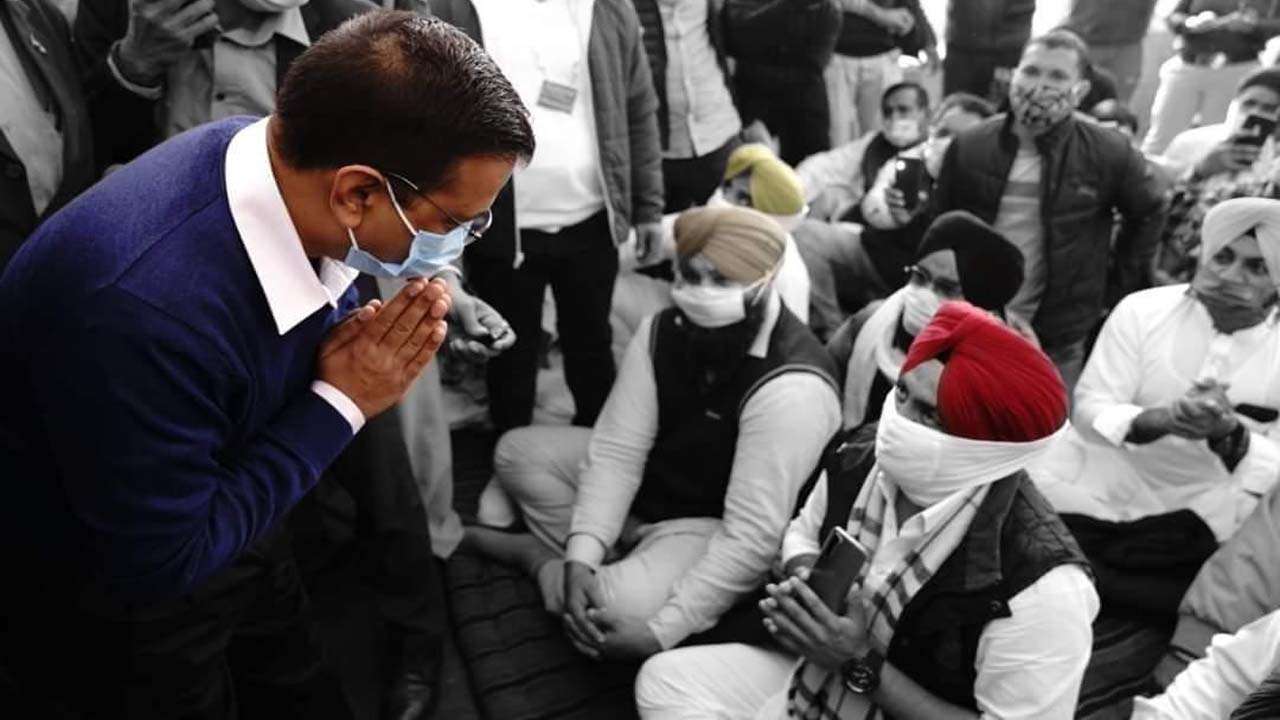 CM Kejriwal visited protesting farmers at Singhu border