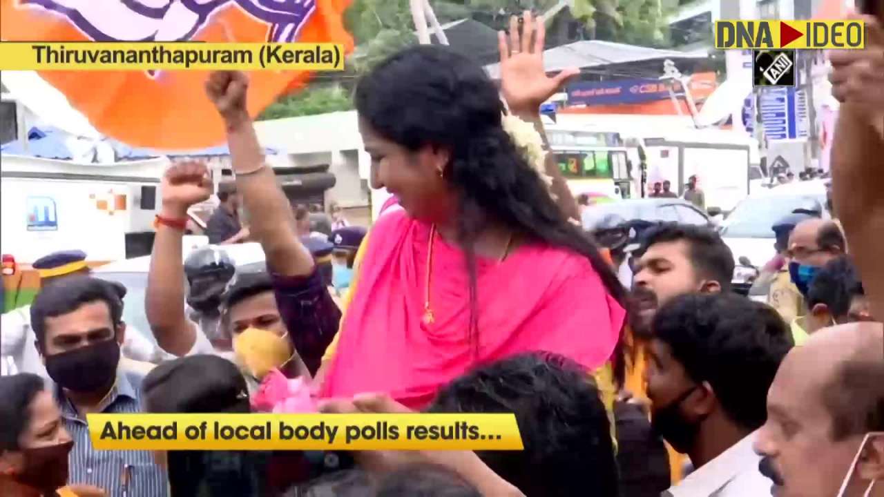 Kerala Local Body Poll Results Early Lead For Nda Bjp Workers Celebrate In Thiruvananthapuram