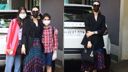 Karisma Kapoor papped with children at Kapoor lunch