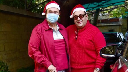 Randhir Kapoor snapped with brother Rajiv Kapoor
