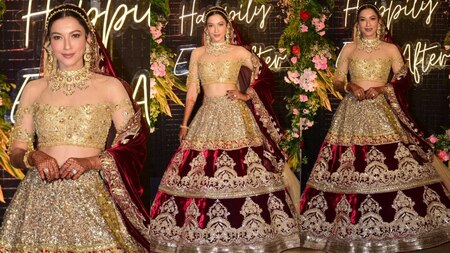 Gauahar Khan looks breathtaking in wedding reception outfit