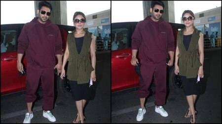 Sidharth Shukla and Shehnaaz Kaur Gill snapped at the Mumbai airport